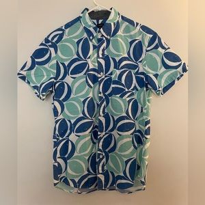 Mens J Crew Hawaiian Shirt. Blue. Size Medium